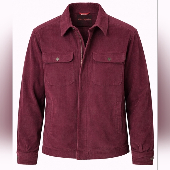 Robert GrahamMen's Maroon Corduroy QuiltedJacket